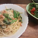 春☆菜の花と桜えびのパスタ